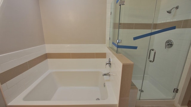 1203 Brook Grove Dr, Katy, TX 77450 - full bathroom featuring a stall shower and a garden tub