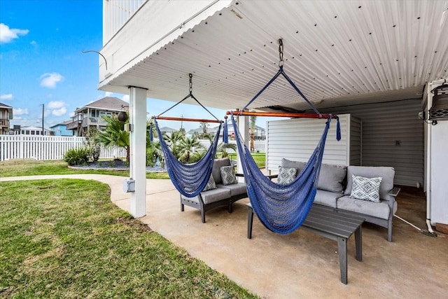 3931 Fort Bend Dr, Galveston, TX 77554 - view of patio with an outdoor hangout area and a gazebo