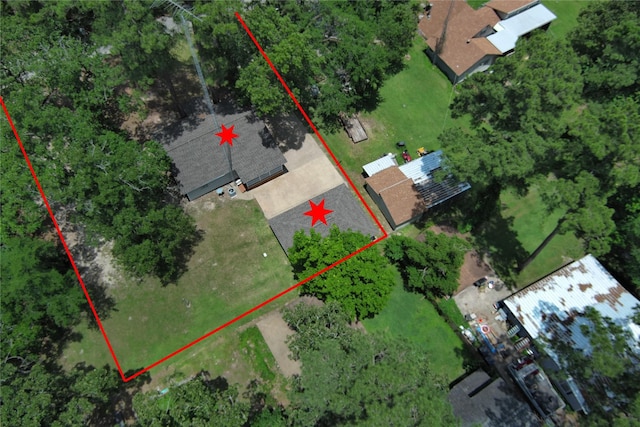 6 Hickory Holw, Huntsville, TX 77320 - aerial overview of property's location featuring property parcel outlined