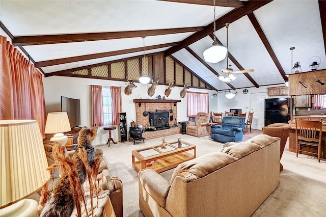 6 Hickory Holw, Huntsville, TX 77320 - living area featuring light carpet and ceiling fan