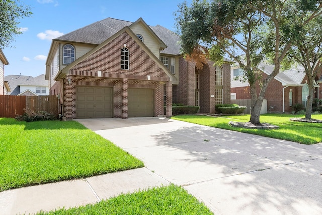 3915 Garnet Fls, Sugar Land, TX 77479 - traditional home with brick siding, concrete driveway, and a shingled roof