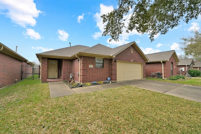 404 Live Oak Ln, Friendswood, TX 77546 - view of front of house with brick siding, an attached garage, concrete driveway, and roof with shingles