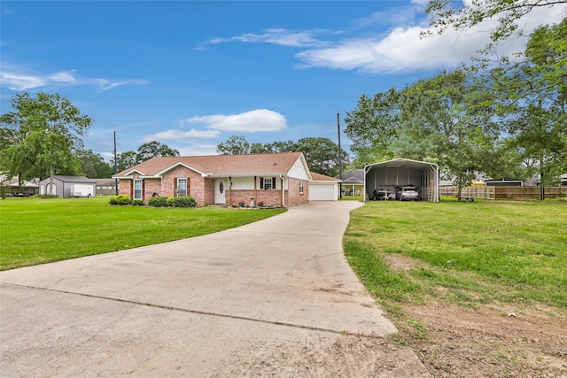 3303 Indian Mound Trl, Crosby, TX 77532 - view of front of home featuring a detached carport, brick siding, and concrete driveway