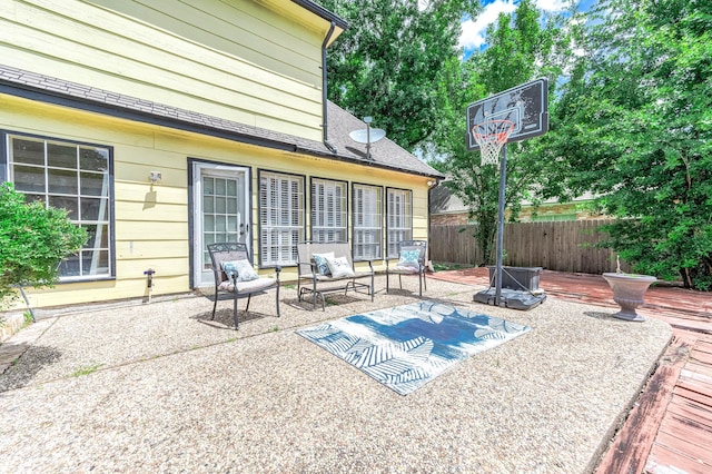 9911 Oxted Ln, Spring, TX 77379 - view of patio featuring a wooden deck