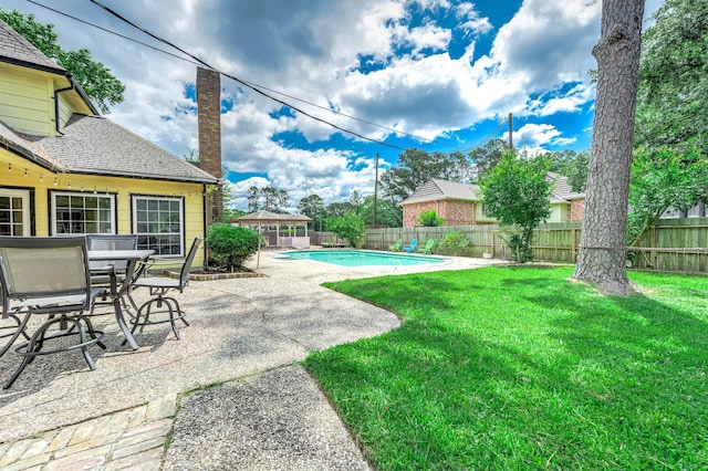 9911 Oxted Ln, Spring, TX 77379 - view of yard featuring a gazebo and a patio area