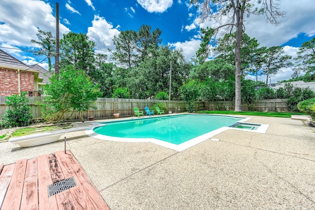 9911 Oxted Ln, Spring, TX 77379 - view of swimming pool with a patio and a fenced backyard