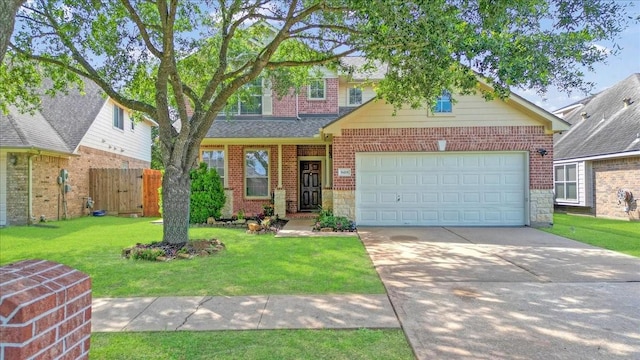 8418 Kirkbrook Dr, Houston, TX 77089 - traditional-style home with brick siding, driveway, a garage, and stone siding