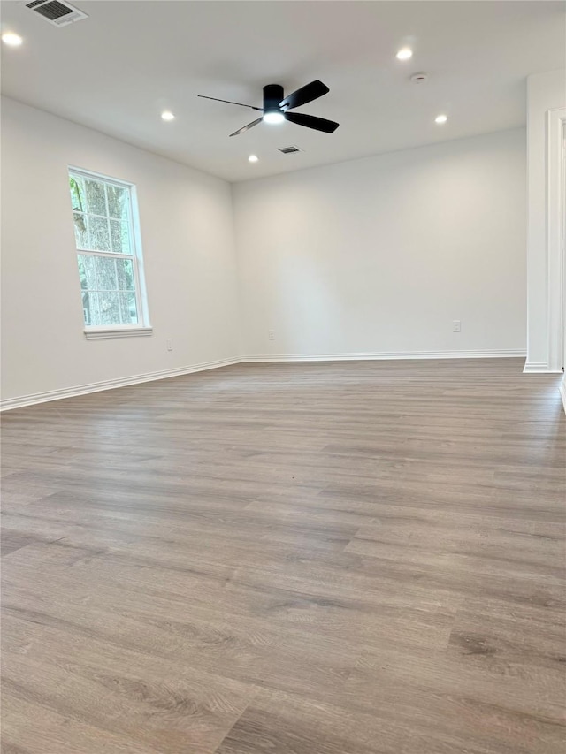 115 Penick Rd, Waller, TX 77484 - spare room featuring recessed lighting, baseboards, wood finished floors, and ceiling fan