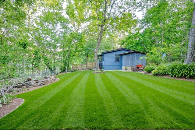 71 White Oak St, Point Blank, TX 77364 - view of yard with a patio