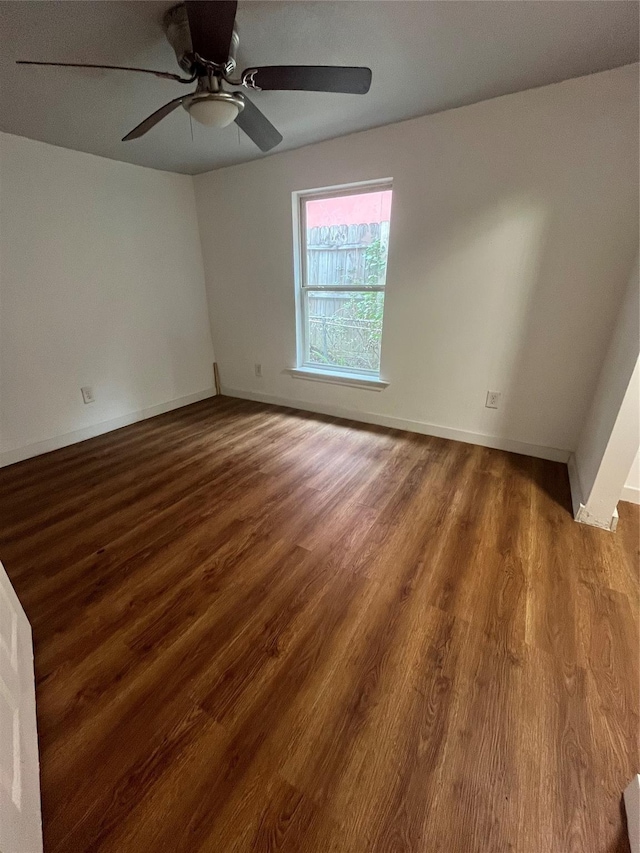 4416 Quitman St, Houston, TX 77026 - unfurnished room featuring wood finished floors, a ceiling fan, and baseboards