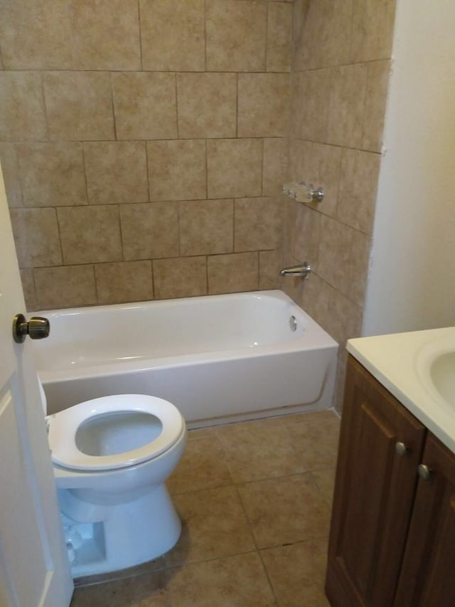 2152 William Tell St, Houston, TX 77093 - full bathroom with vanity, tile patterned flooring, toilet, and shower / bathtub combination