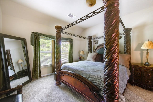 10531 Sunflower Dr, Willis, TX 77318 - carpeted bedroom with baseboards and lofted ceiling