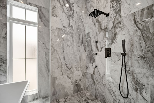 1139 W 22nd St, Houston, TX 77008 - bathroom with a marble finish shower
