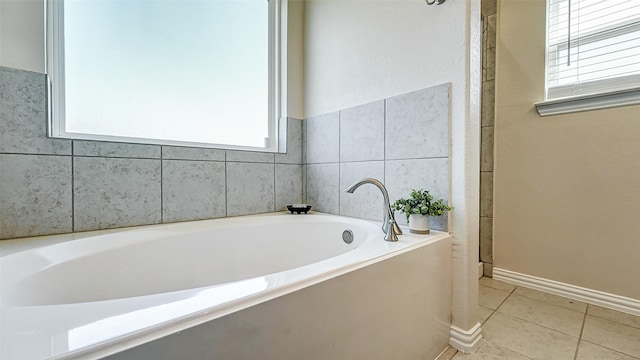 32706 Oak Heights Ln, Brookshire, TX 77423 - full bathroom with a garden tub and tile patterned flooring