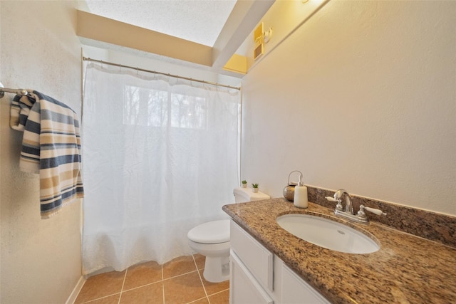 3317 Golden Trails Dr Unit 802, Houston, TX 77345 - bathroom with vanity, toilet, shower / bath combo, and tile patterned flooring