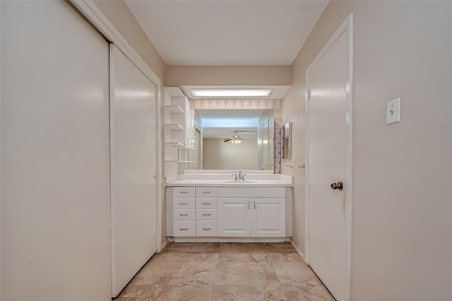 7650 Smiling Wood Ln, Houston, TX 77086 - bathroom with vanity and marble finish flooring