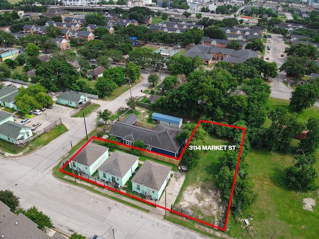 3114 Market St, Houston, TX 77020 - aerial view of residential area with property boundaries highlighted