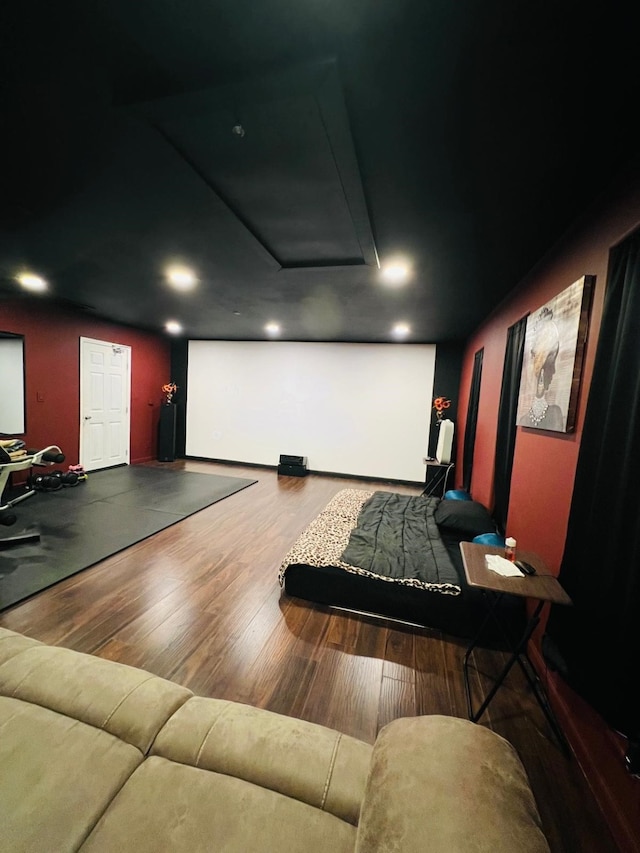 6639 Seaton Valley Dr, Spring, TX 77379 - home theater featuring wood finished floors and recessed lighting