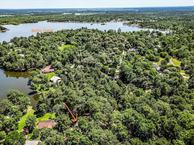 44 Post Oak Dr, Huntsville, TX 77320 - aerial view of a heavily wooded area and a large body of water