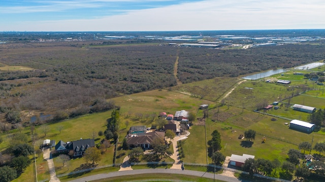 1802 Snow Goose Ln, Katy, TX 77493 - aerial overview of property's location with rural landscape