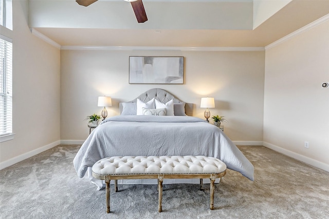 4706 Payton Chase Ln, Katy, TX 77494 - bedroom with carpet flooring, multiple windows, baseboards, and ornamental molding