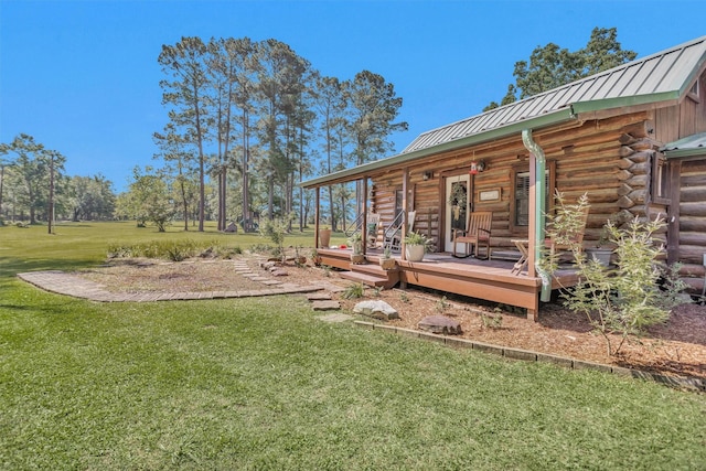 1356 Pegoda Ranch Rd, Woodlake, TX 75865 - view of grassy yard with a porch