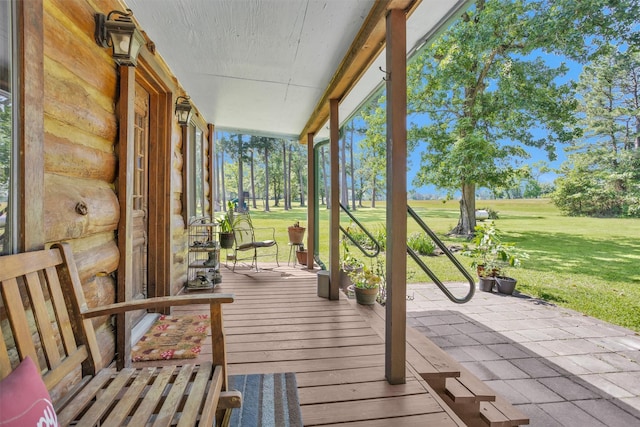 1356 Pegoda Ranch Rd, Woodlake, TX 75865 - porch featuring a yard