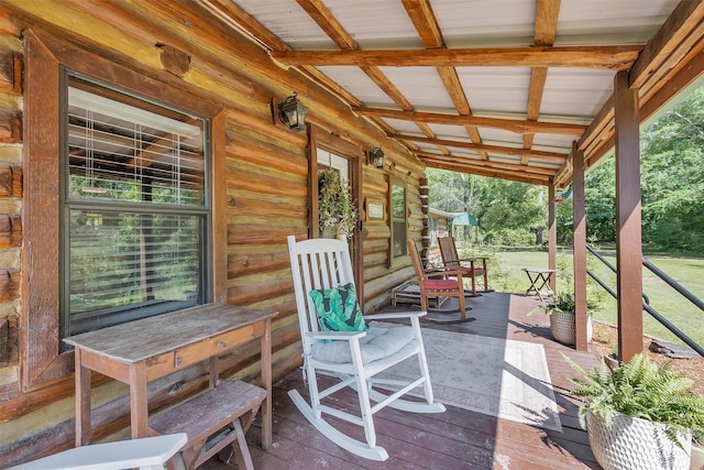 1356 Pegoda Ranch Rd, Woodlake, TX 75865 - view of covered porch