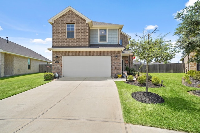 7410 Arabian Moon Trl, Fulshear, TX 77441 - view of front facade featuring an attached garage, driveway, and brick siding