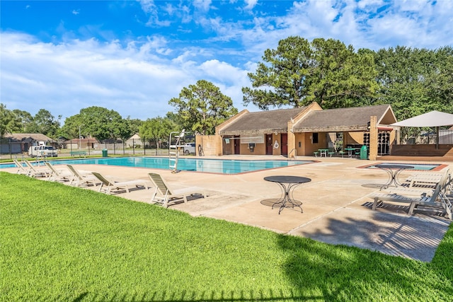 16307 Thistleglen Dr, Houston, TX 77095 - community pool with a patio area