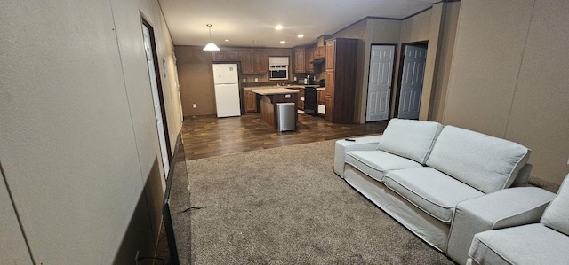 114 Dolphin Hbr N, Baytown, TX 77523 - living room with dark wood finished floors and recessed lighting