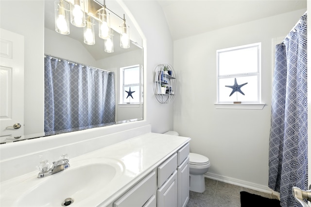 8210 Edenwood Dr, Spring, TX 77389 - full bath featuring toilet, vanity, baseboards, and curtained shower
