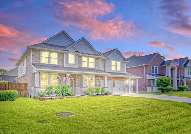 8210 Edenwood Dr, Spring, TX 77389 - view of front of property featuring a garage, driveway, a porch, and brick siding