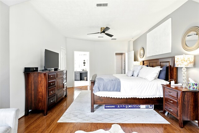 8210 Edenwood Dr, Spring, TX 77389 - bedroom featuring wood finished floors, baseboards, and a ceiling fan
