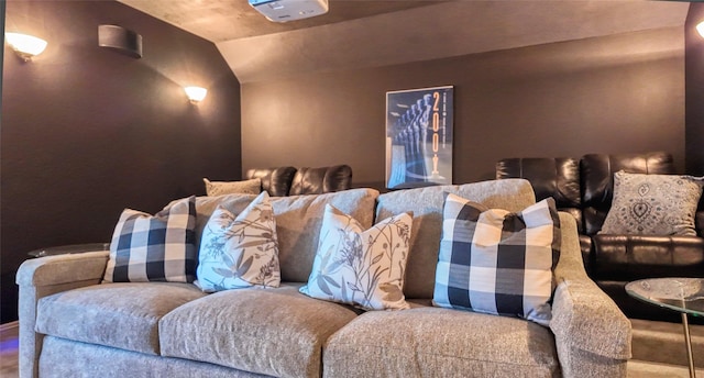 8210 Edenwood Dr, Spring, TX 77389 - cinema room featuring wood finished floors and lofted ceiling