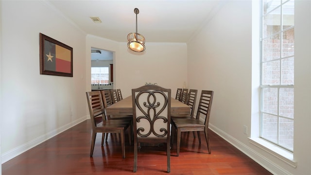 522 Chickory Field Ln, Pearland, TX 77584 - dining room featuring ornamental molding, wood finished floors, and baseboards