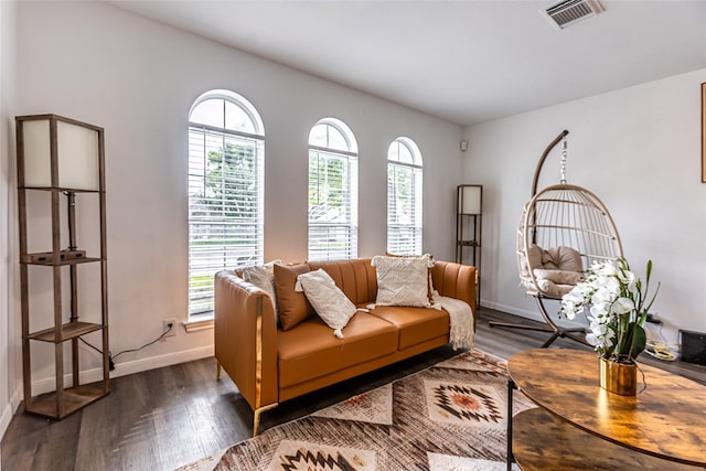 15135 Kamary Ln, San Antonio, TX 78247 - living room with dark wood finished floors and baseboards