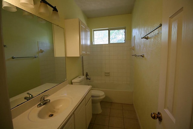 105 N Hollylaurel Cir, The Woodlands, TX 77382 - bathroom with toilet, vanity, tile patterned flooring, and shower / tub combination