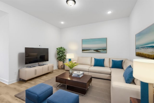 15240 Hemingway Heights Dr, Conroe, TX 77302 - living room with wood finished floors, baseboards, and recessed lighting