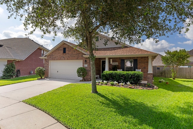 6103 Moran Crest Dr, Spring, TX 77388 - view of front facade with brick siding, an attached garage, driveway, and roof with shingles