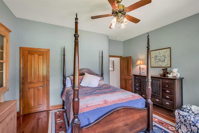 5318 Westerham St, Fulshear, TX 77441 - bedroom with wood finished floors and ceiling fan