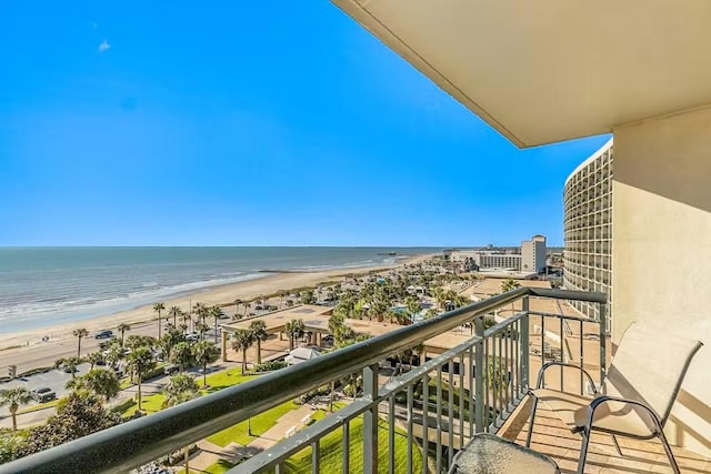 5220 Seawall Blvd Unit 1035, Galveston, TX 77551 - balcony featuring view of water and beach