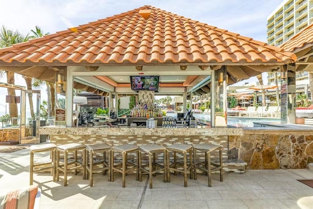 5220 Seawall Blvd Unit 1035, Galveston, TX 77551 - view of patio / terrace featuring a gazebo
