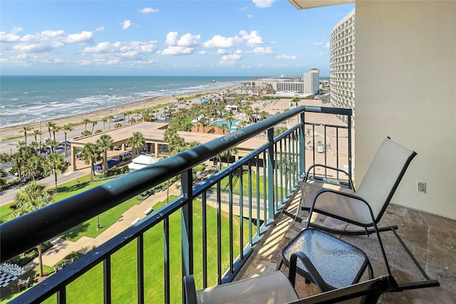 5220 Seawall Blvd Unit 1035, Galveston, TX 77551 - balcony with view of water and beach