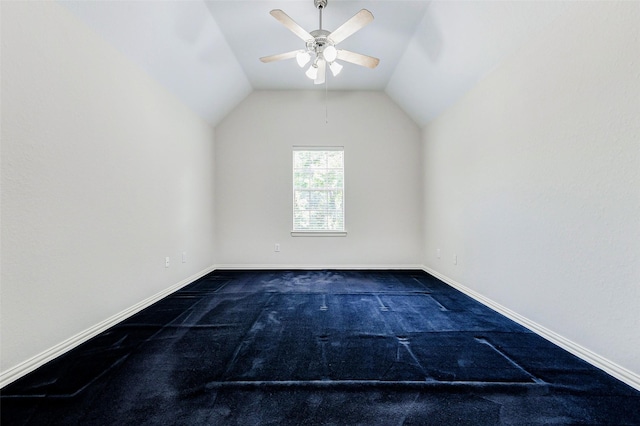 22110 Stone Cross Ct, Katy, TX 77450 - additional living space featuring carpet floors, a ceiling fan, vaulted ceiling, and baseboards