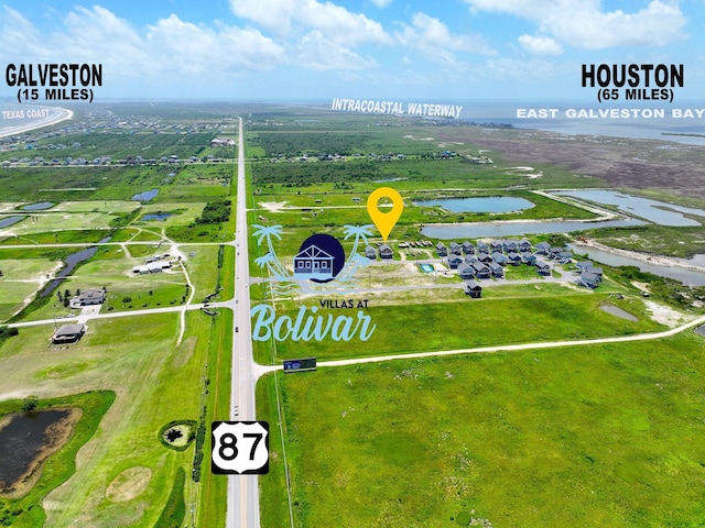 1025 Sunset Cir W, Crystal Beach, TX 77650 - bird's eye view of a nearby body of water