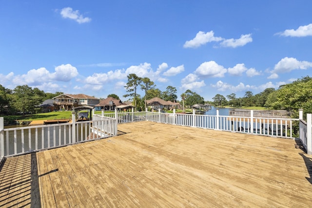 1917 Anchor Way, Dickinson, TX 77539 - wooden terrace with a water view