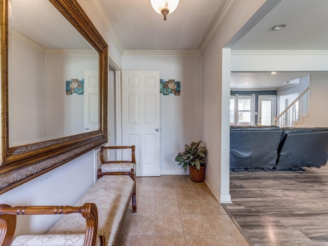 674 Ravensworth Dr, Conroe, TX 77302 - foyer entrance with ornamental molding and baseboards