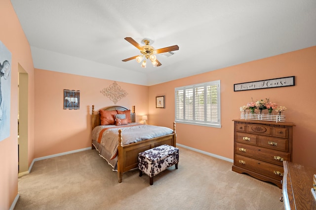 20306 Silverwood Trl, Cypress, TX 77433 - bedroom featuring light colored carpet, baseboards, and ceiling fan