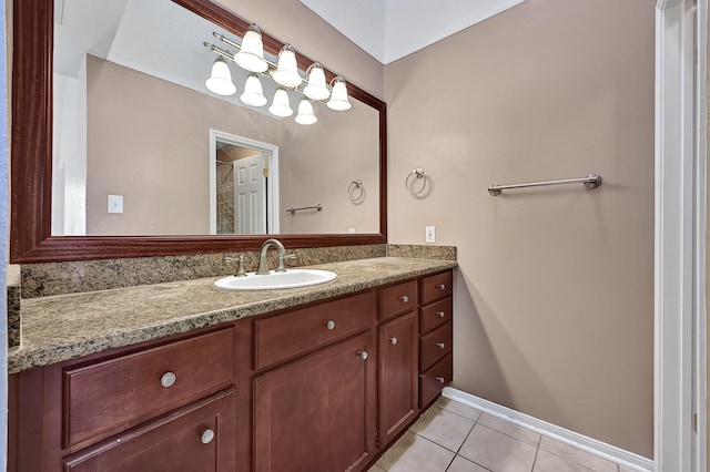 2211 S Kirkwood Rd Unit 26, Houston, TX 77077 - bathroom featuring tile patterned flooring, vanity, and baseboards